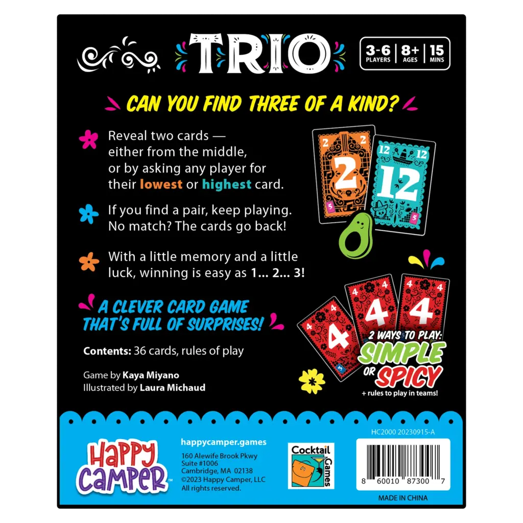 HAPPY CAMPER TRIO CARD GAME**