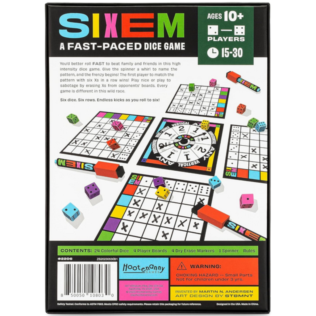 HOOTENANNY SIXEM DICE GAME