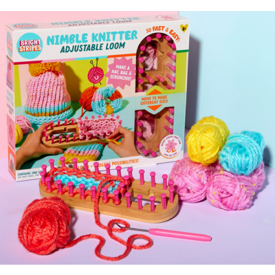 BRIGHT STRIPES NIMBLE KNITTER ADJUSTABLE LOOM