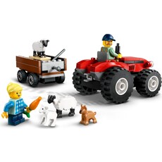 LEGO RED FARM TRACTOR WITH TRAILER & SHEEP
