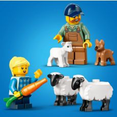 LEGO RED FARM TRACTOR WITH TRAILER & SHEEP