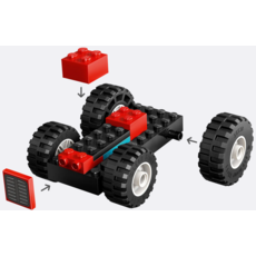 LEGO RED FARM TRACTOR WITH TRAILER & SHEEP