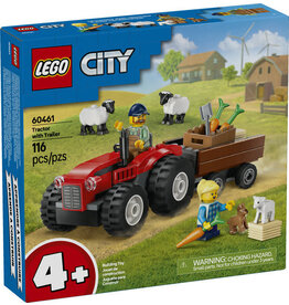 LEGO RED FARM TRACTOR WITH TRAILER & SHEEP