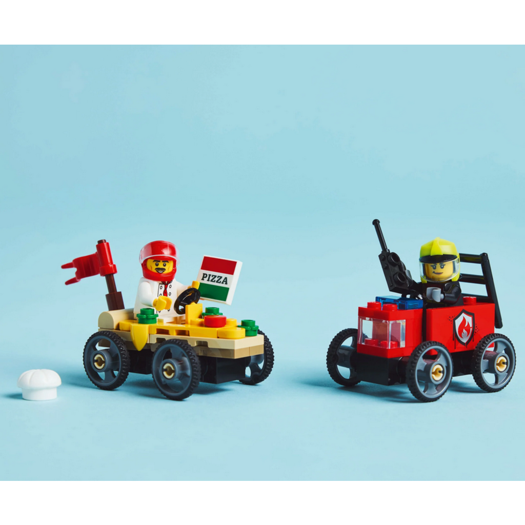 LEGO PIZZA VS. FIRE TRUCK RACE CAR PACK