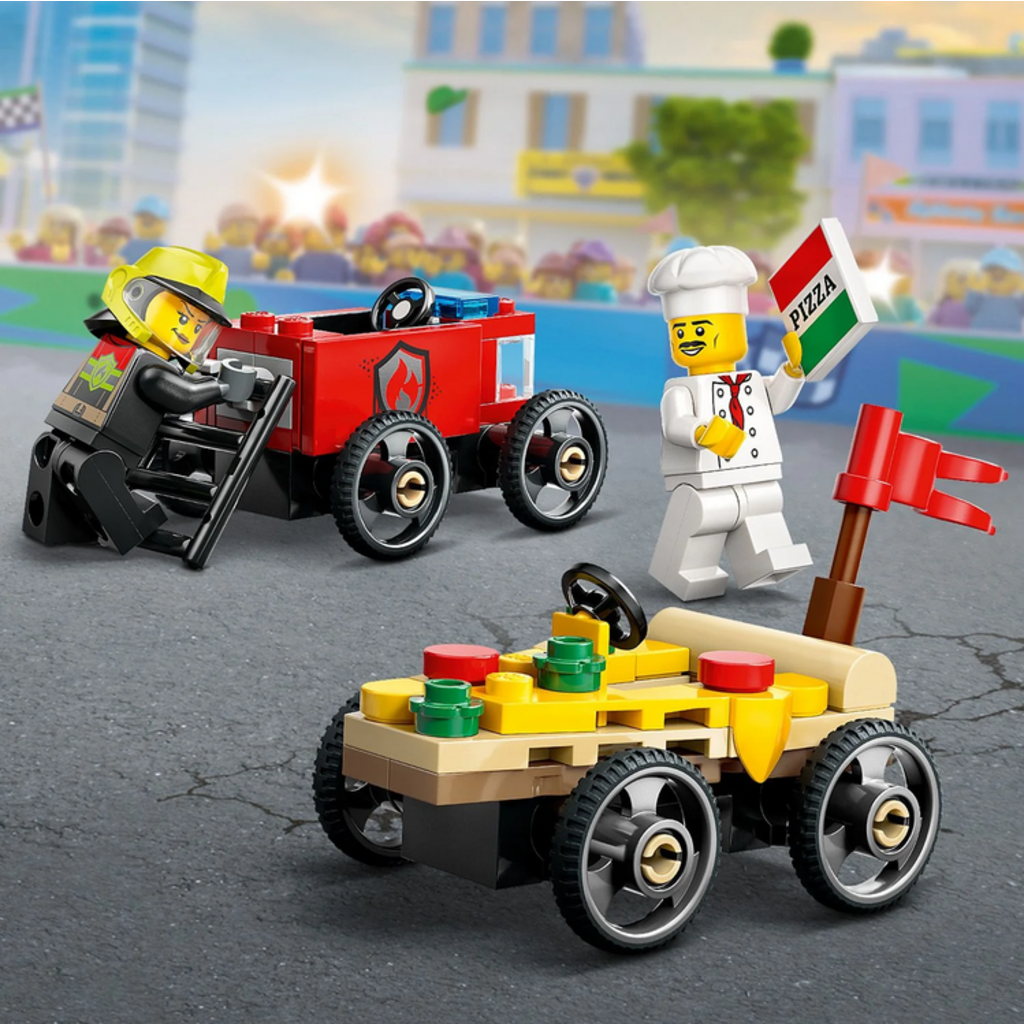 LEGO PIZZA VS. FIRE TRUCK RACE CAR PACK
