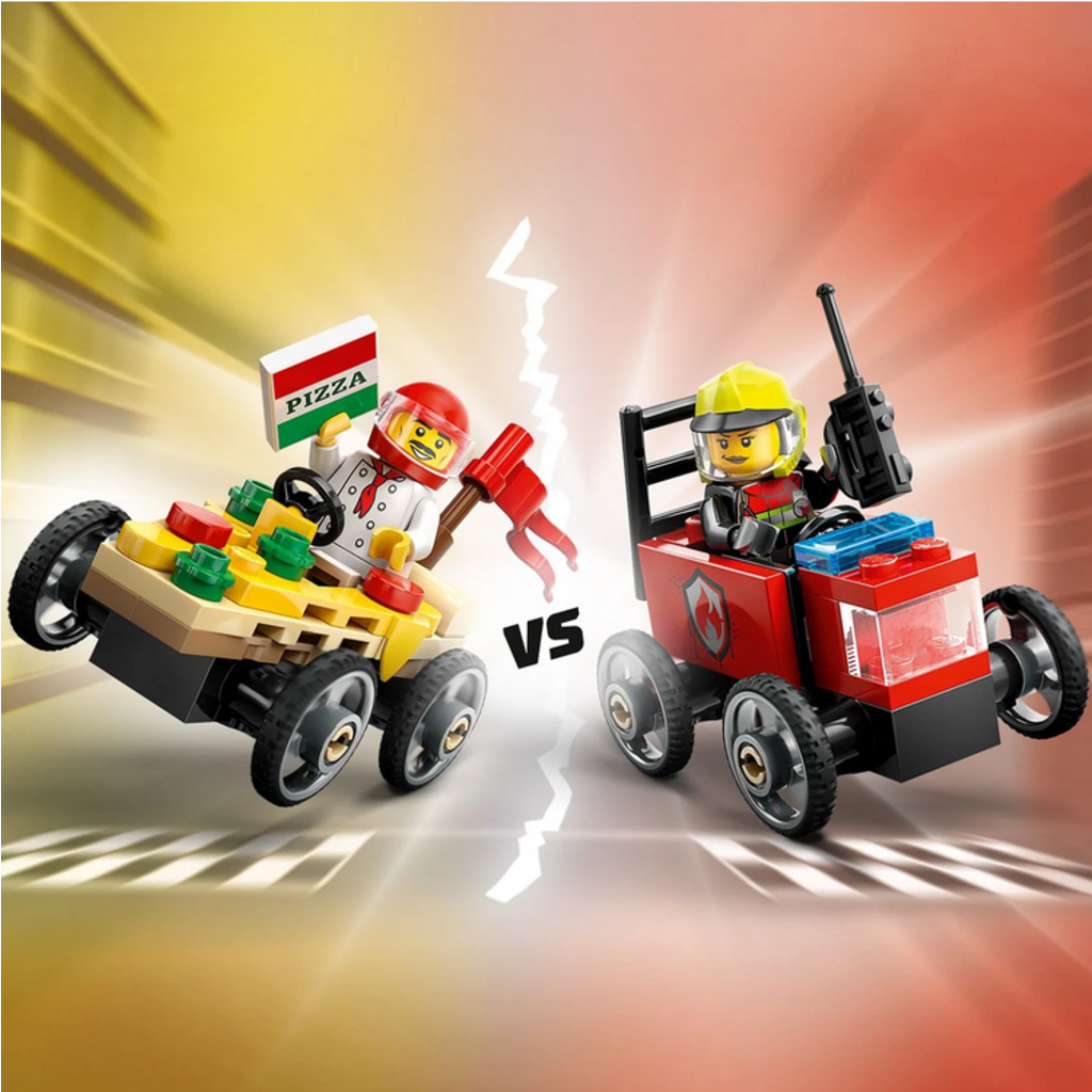 LEGO PIZZA VS. FIRE TRUCK RACE CAR PACK