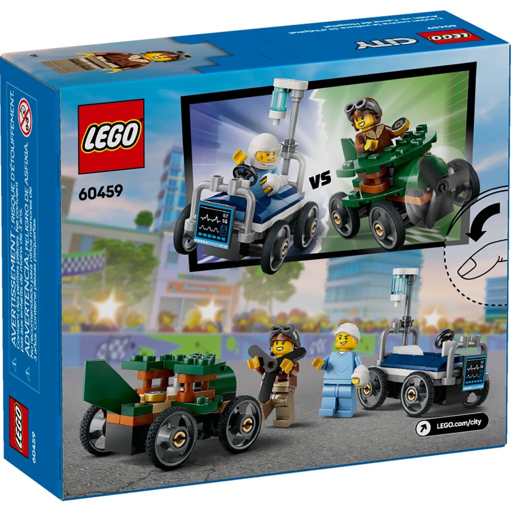 LEGO AIRPLANE VS. HOSPITAL BED RACE CAR PACK