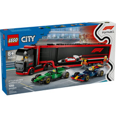 LEGO F1 TRUCK WITH RB20 & AMR24 F1 CARS