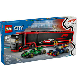 LEGO F1 TRUCK WITH RB20 & AMR24 F1 CARS
