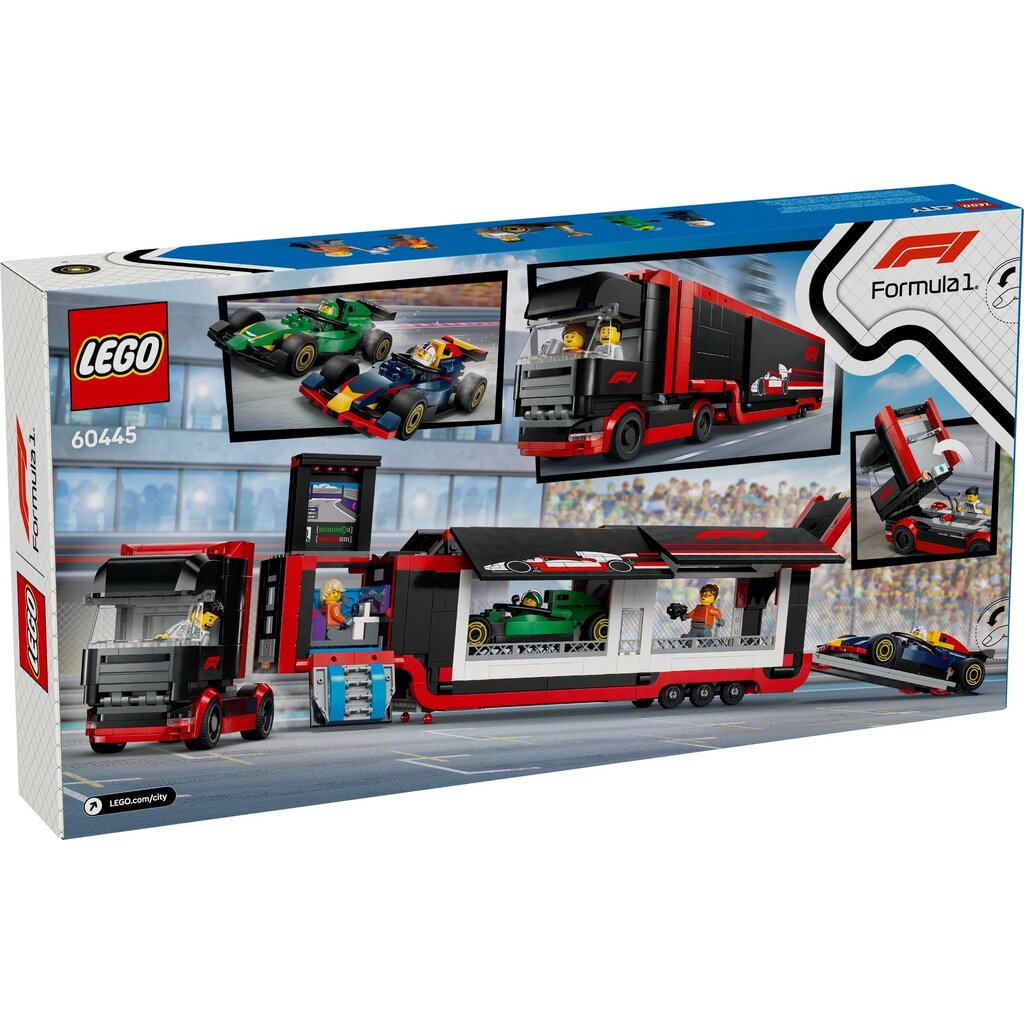 LEGO F1 TRUCK WITH RB20 & AMR24 F1 CARS
