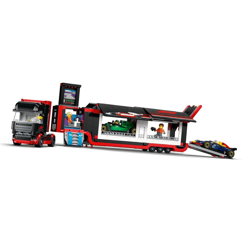 LEGO F1 TRUCK WITH RB20 & AMR24 F1 CARS