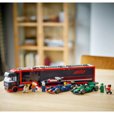 LEGO F1 TRUCK WITH RB20 & AMR24 F1 CARS