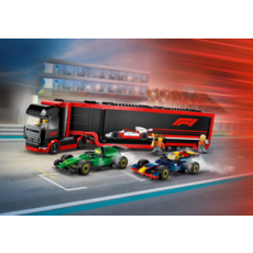 LEGO F1 TRUCK WITH RB20 & AMR24 F1 CARS
