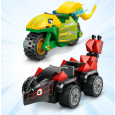 LEGO SPIN AND ELECTRO DINOSAUR VEHICLE CHASE