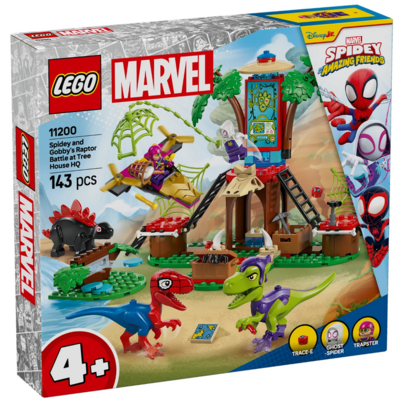 LEGO SPIDEY AND GOBBY'S RAPTOR BATTLE AT TREE HOUSE HQ