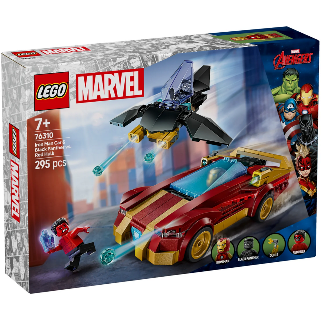 LEGO IRON MAN CAR & BLACK PANTHER VS. RED HULK