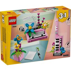 LEGO TYPEWRITER WITH FLOWERS