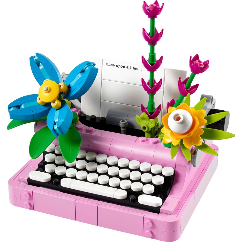 LEGO TYPEWRITER WITH FLOWERS