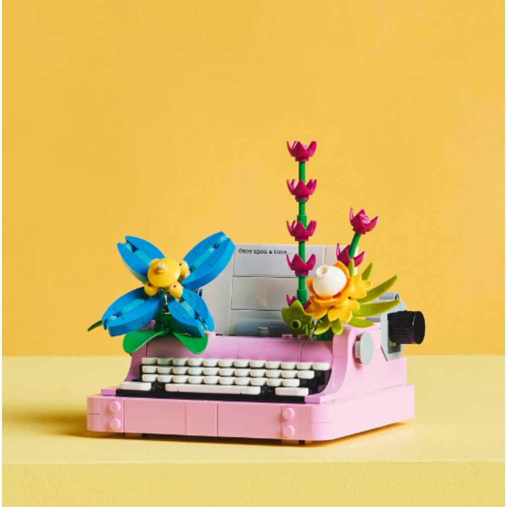 LEGO TYPEWRITER WITH FLOWERS