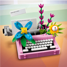 LEGO TYPEWRITER WITH FLOWERS