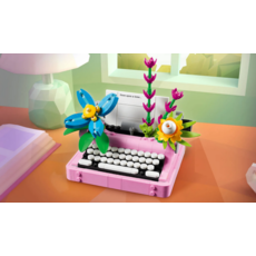 LEGO TYPEWRITER WITH FLOWERS