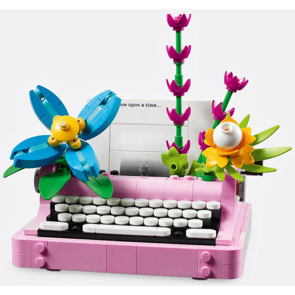 LEGO TYPEWRITER WITH FLOWERS