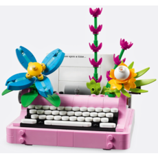 LEGO TYPEWRITER WITH FLOWERS