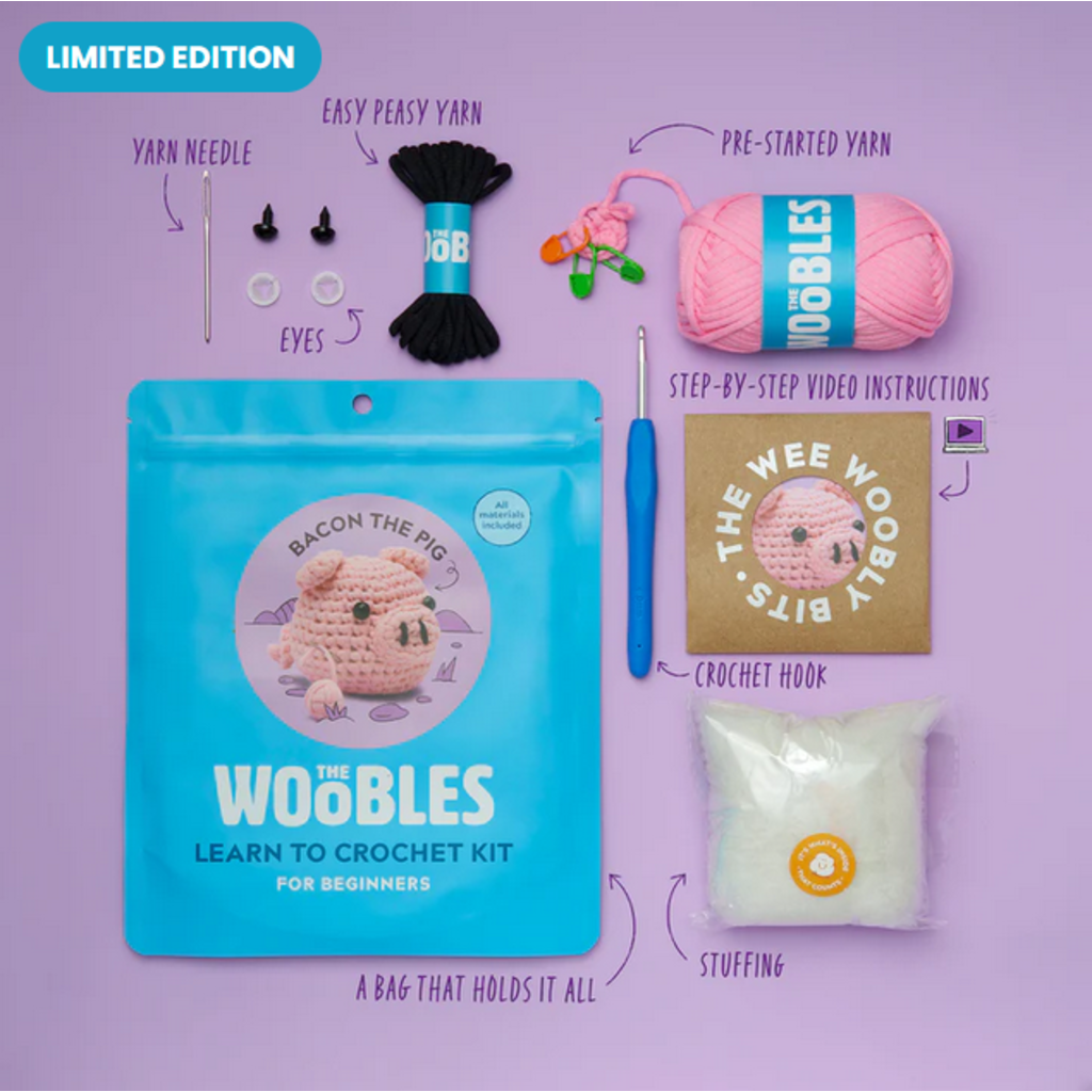 WOOBLES BACON PIG BEGINNER CROCHET KIT**
