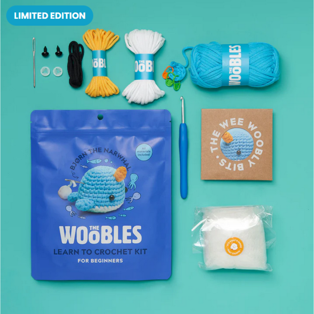 WOOBLES BJORN NARWHAL BEGINNER CROCHET KIT