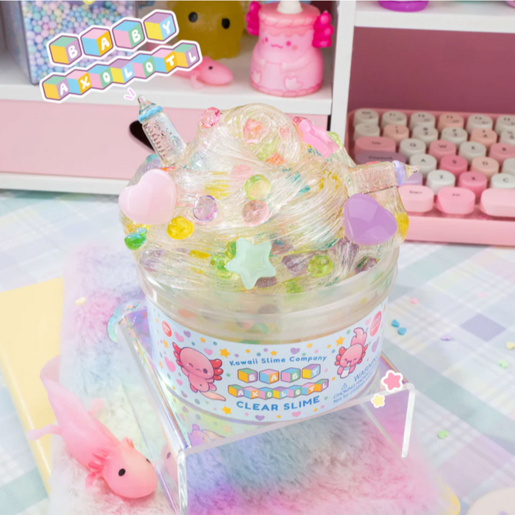 KAWAII SLIME COMPANY BABY AXOLOTL CLEAR SLIME