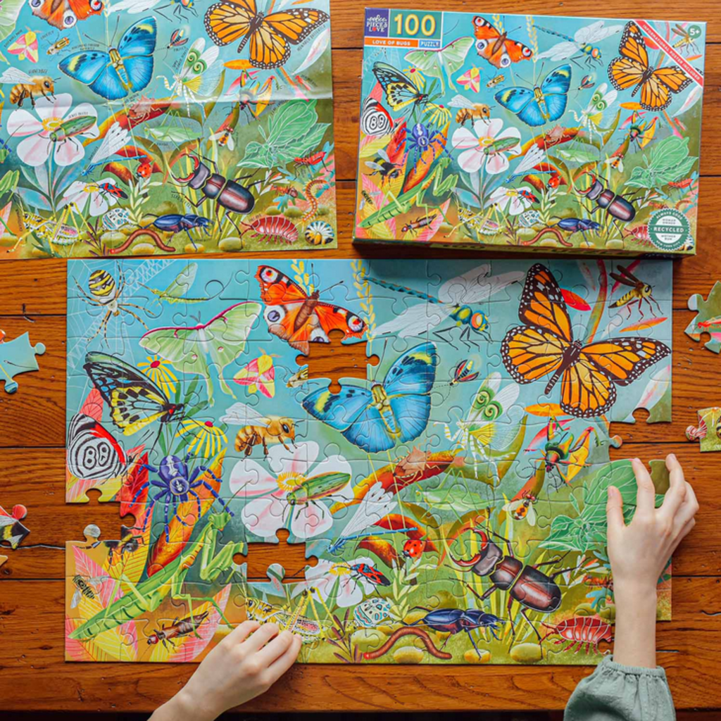 EEBOO LOVE OF BUGS 100 PC PUZZLE
