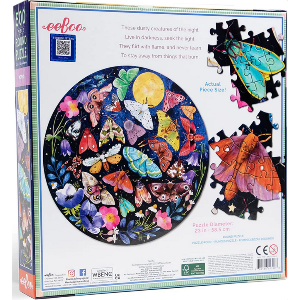 EEBOO MOTHS 500 PC PUZZLE