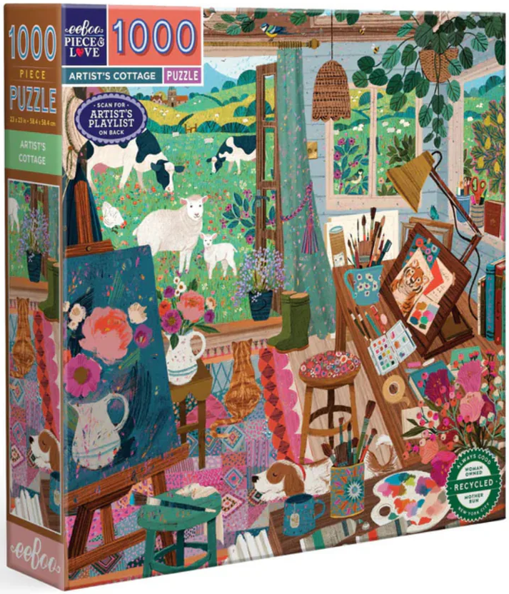 Baby Fanatics Retreat Hillside Cottage 1000 Piece Puzzle - 19.25x26.75 Inch, Made From Recycled Materials - View #4