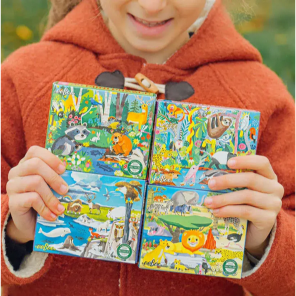 EEBOO WILD HABITATS ASST. MINI 36 PC PUZZLE