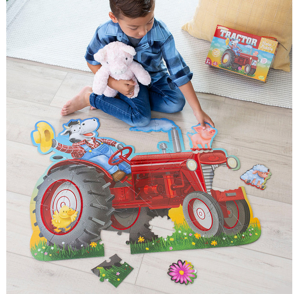 PEACEABLE KINGDOM TRACTOR FLOOR PUZZLE*