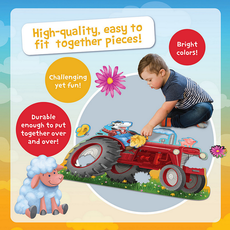 PEACEABLE KINGDOM TRACTOR FLOOR PUZZLE*