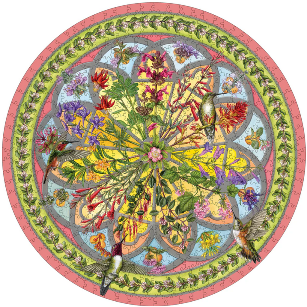 POMEGRANATE ERIN HUNTER FLORAL COMPASS 500 PC PUZZLE*