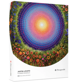 POMEGRANATE JUSTIN LOVATO FLOWER MANDALA 500 PC PUZZLE