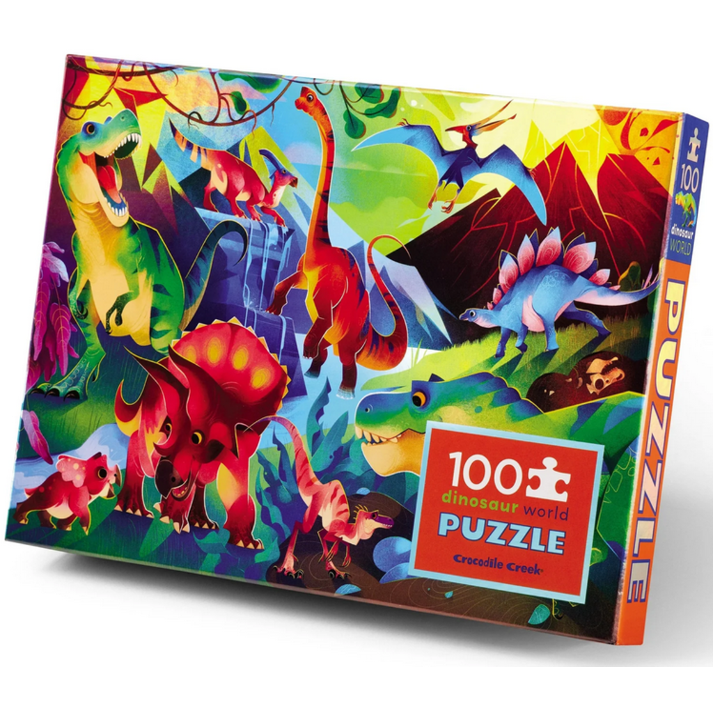 CROCODILE CREEK DINOSAUR WORLD HOLOGRAPHIC 100 PC PUZZLE
