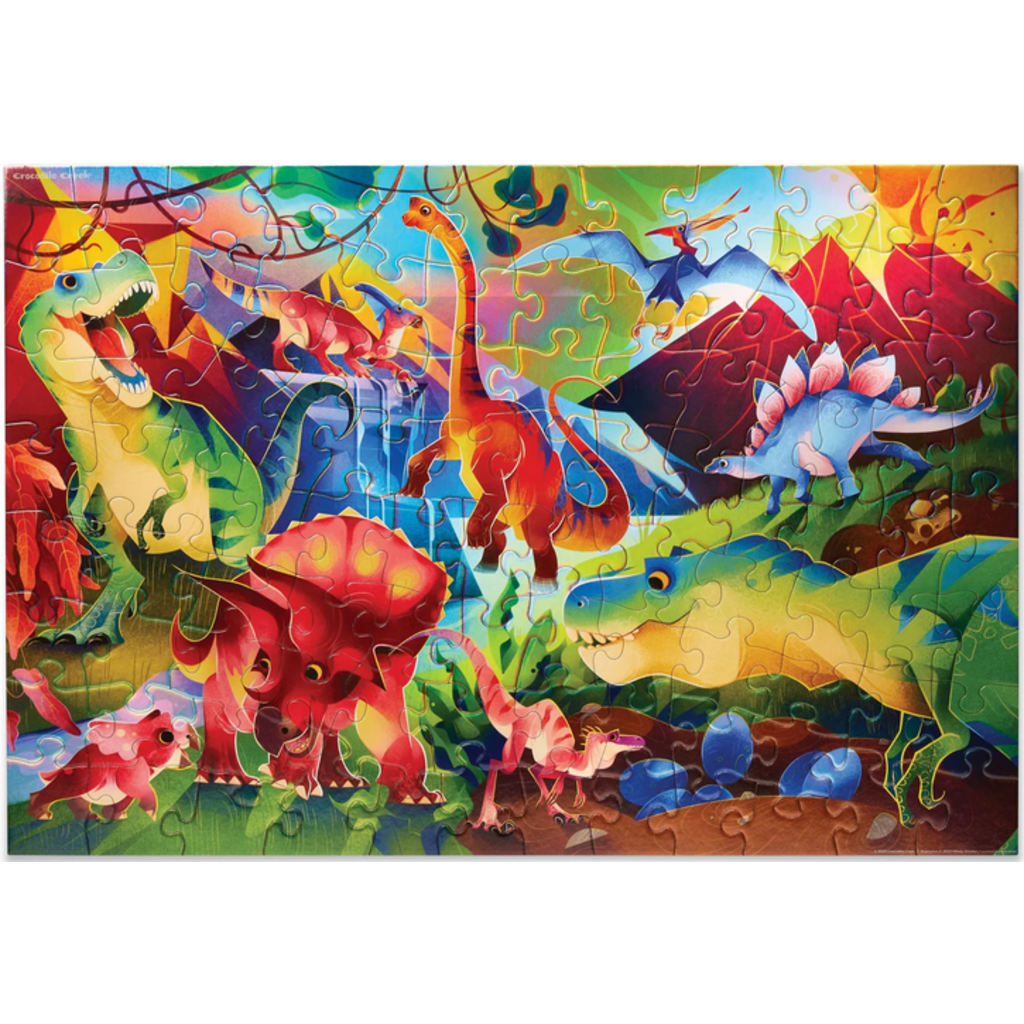CROCODILE CREEK DINOSAUR WORLD HOLOGRAPHIC 100 PC PUZZLE