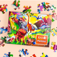 CROCODILE CREEK DINOSAUR WORLD HOLOGRAPHIC 100 PC PUZZLE