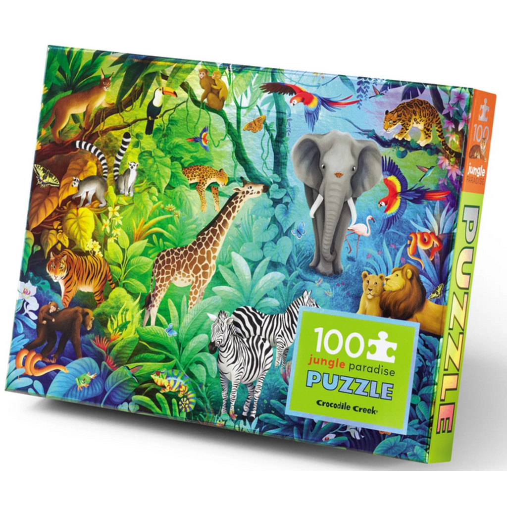 CROCODILE CREEK JUNGLE PARADISE HOLOGRAPHIC 100 PC PUZZLE*