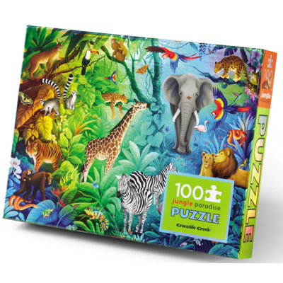 CROCODILE CREEK JUNGLE PARADISE HOLOGRAPHIC 100 PC PUZZLE*