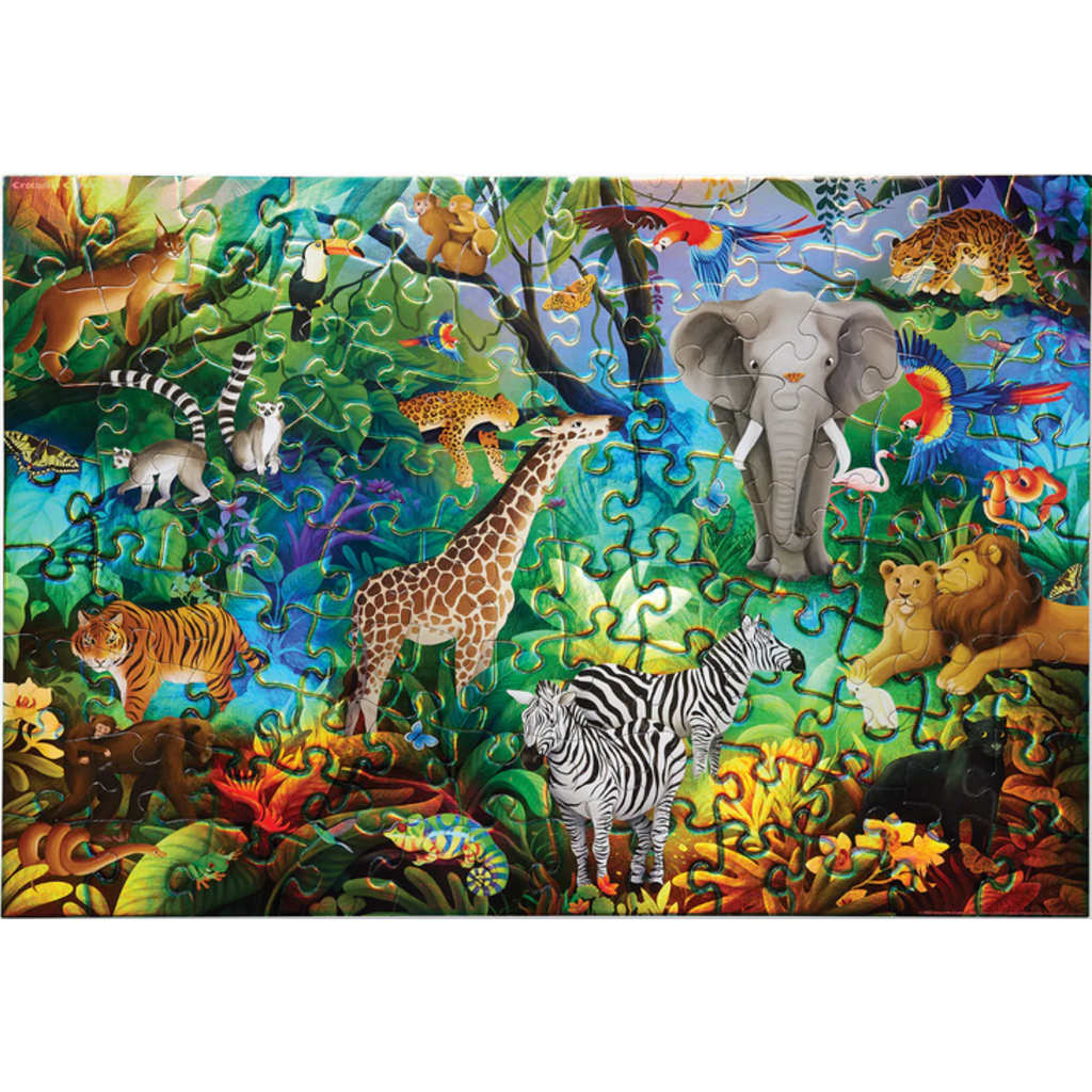 CROCODILE CREEK JUNGLE PARADISE HOLOGRAPHIC 100 PC PUZZLE*