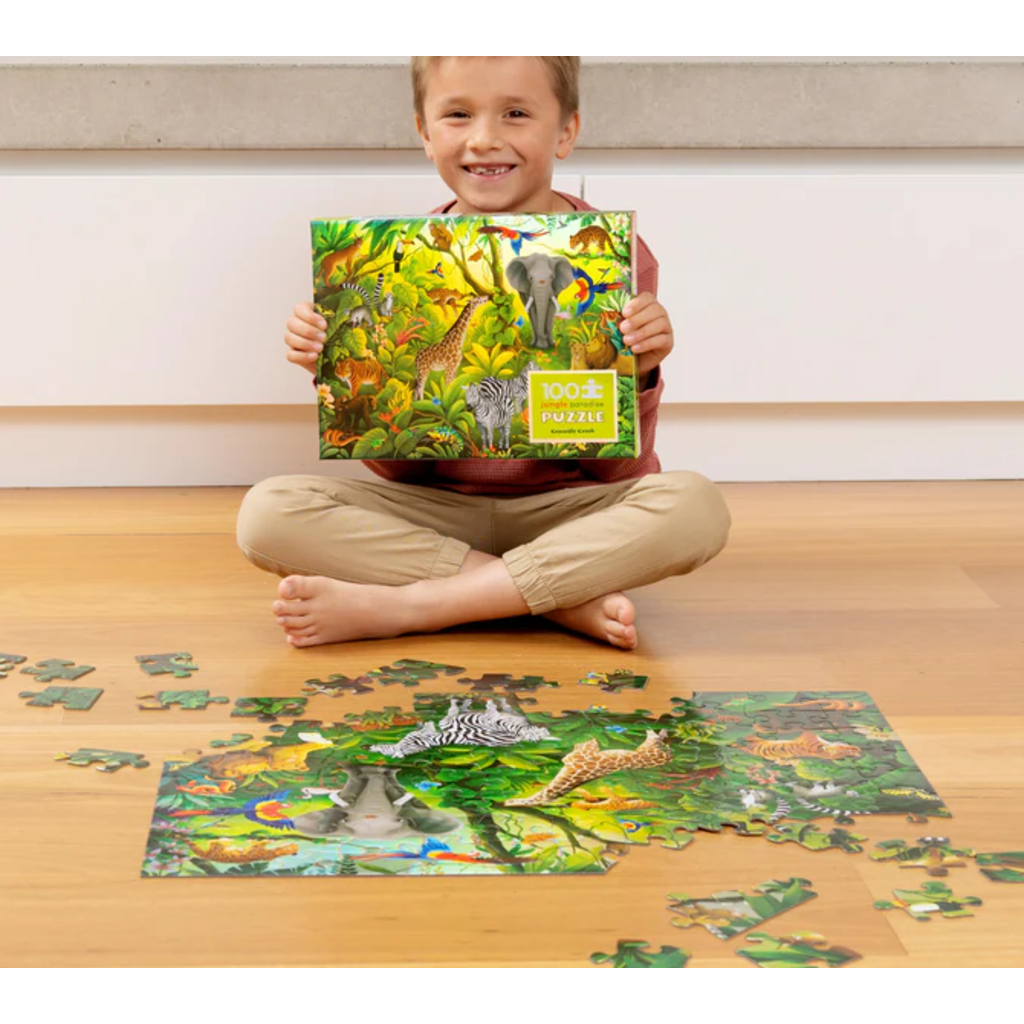 CROCODILE CREEK JUNGLE PARADISE HOLOGRAPHIC 100 PC PUZZLE*