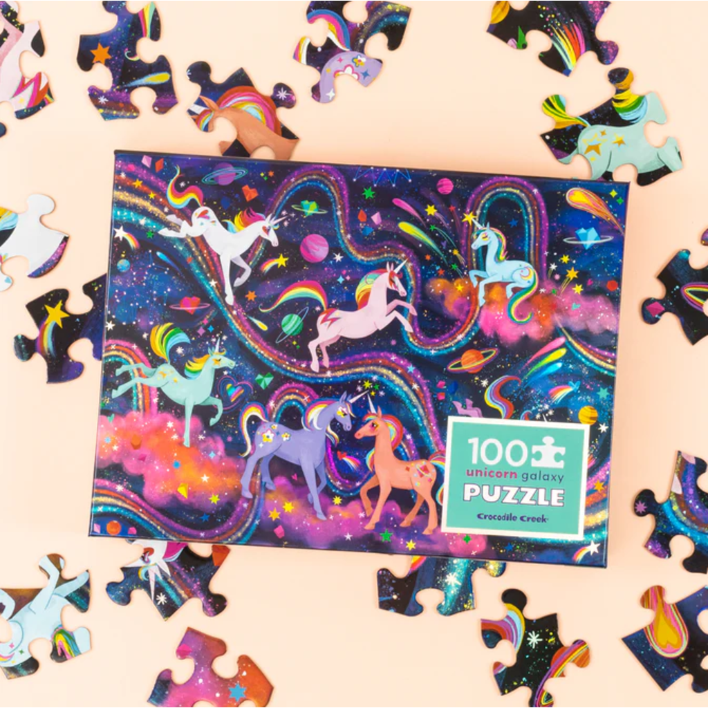 CROCODILE CREEK UNICORN GALAXY HOLOGRAPHIC 100 PC PUZZLE