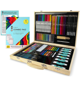 BRIGHT STRIPES DELUXE WOODEN EVERYTHING ART CASE