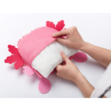 BRIGHT STRIPES MAGIC SCRUNCH AXOLOTL PILLOW