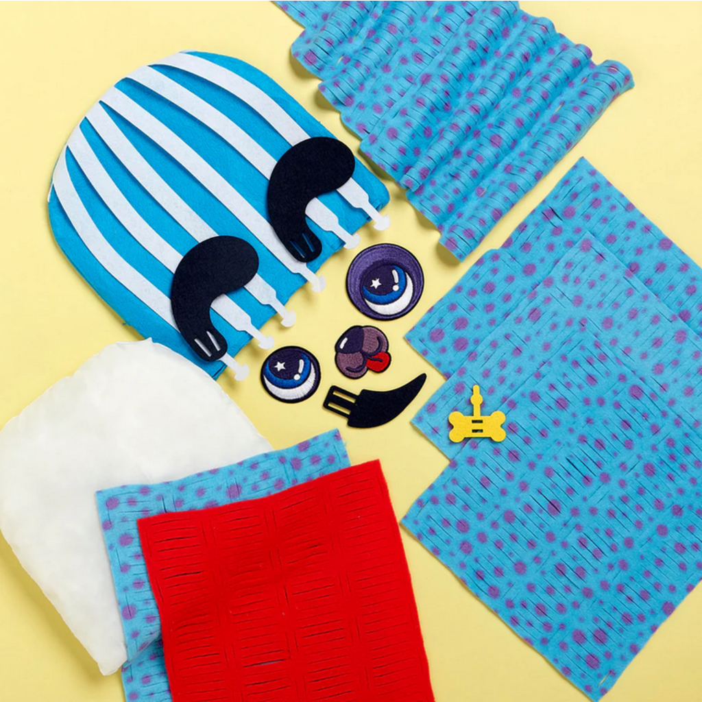 BRIGHT STRIPES MAGIC SCRUNCH PUPPY PILLOW