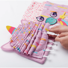 BRIGHT STRIPES MAGIC SCRUNCH UNICORN PILLOW